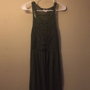 Green crochet maxi dress!